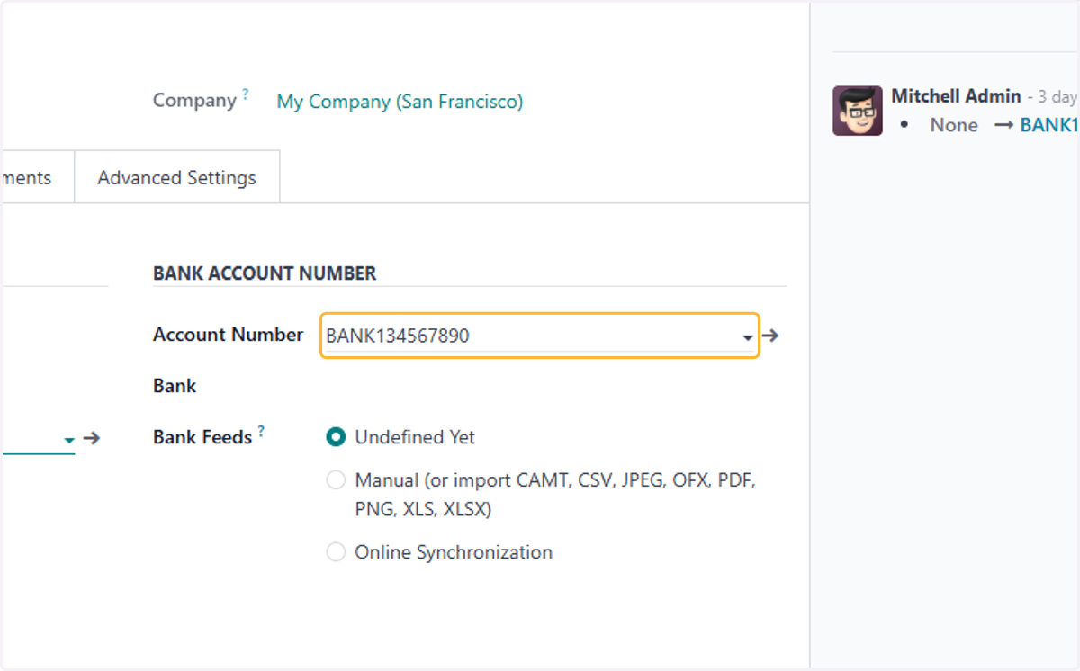 Fill in account number for better identification.