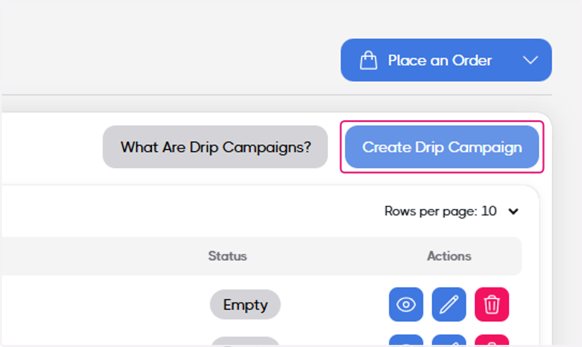 Click on Create Drip Campaign