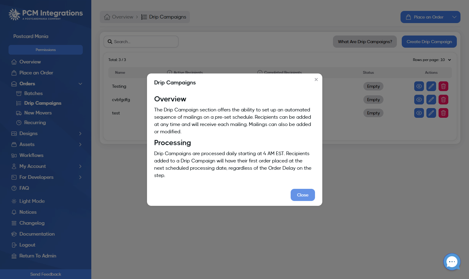 A. Click on Overview… B. Click on Close