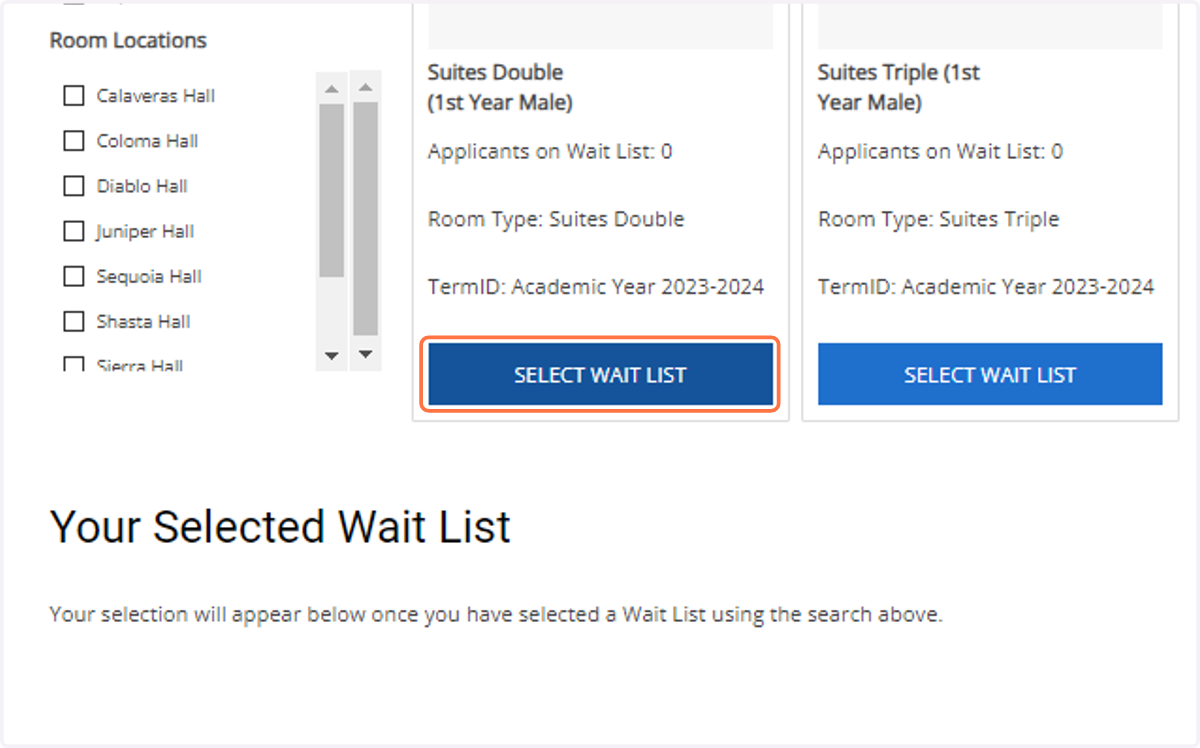 Click on Select Wait List