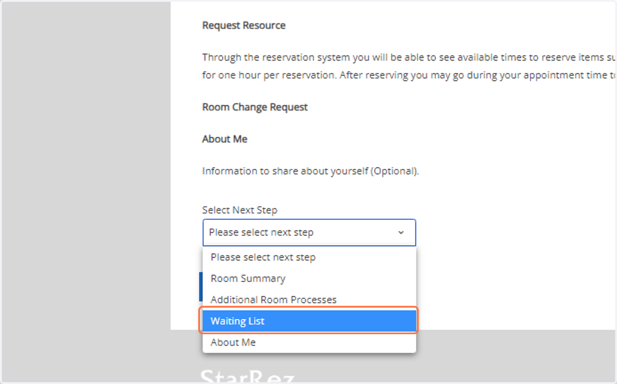 Click on Waiting List