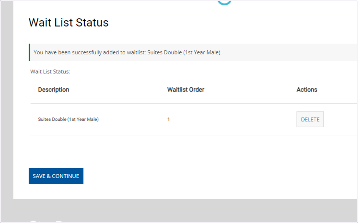 You have successfully added yourself to a waitlist!