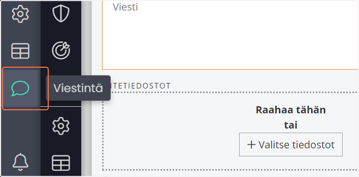 Valitse yritystason valikosta "Viestintä"