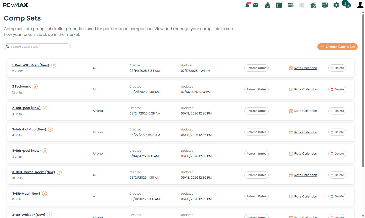If you already have CompSet Groups configured, review the groups you would like to assign to your unit.