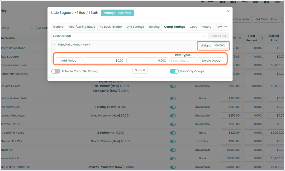 Once the group has been added, you can configure the following settings: