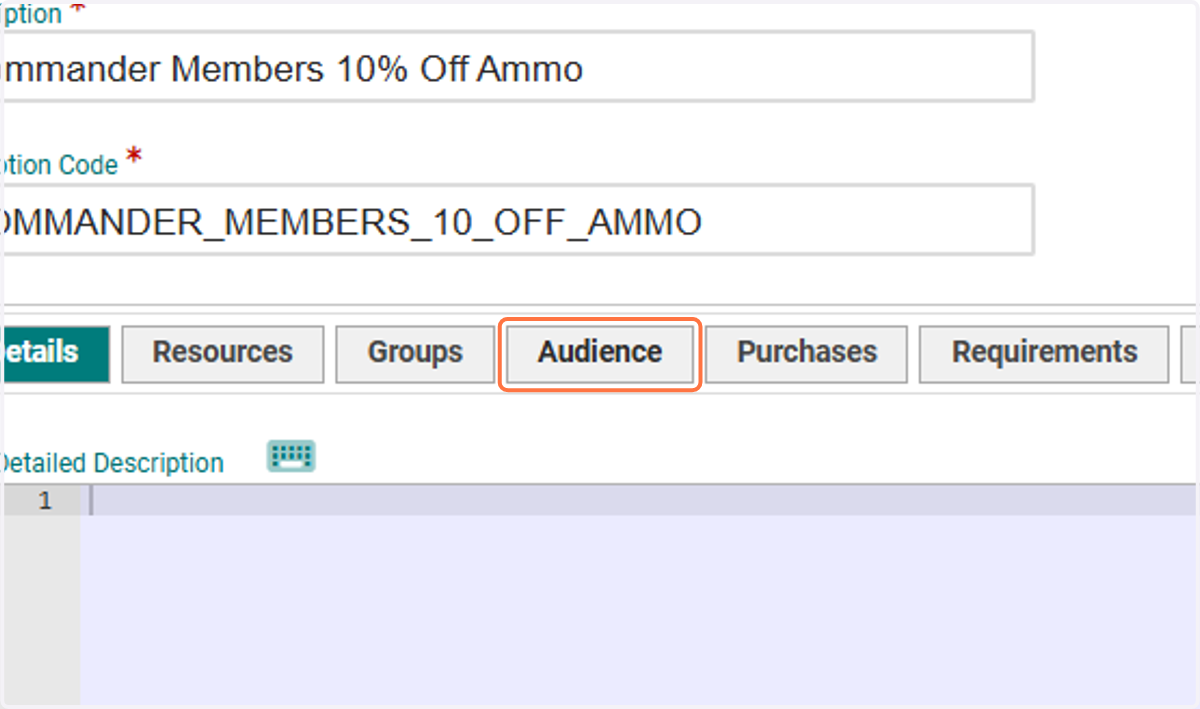 Click on Audience