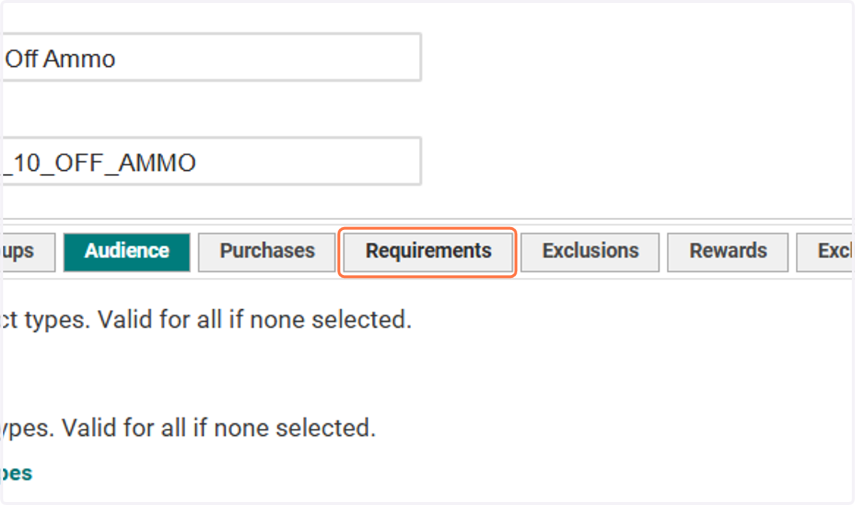 Click on Requirements