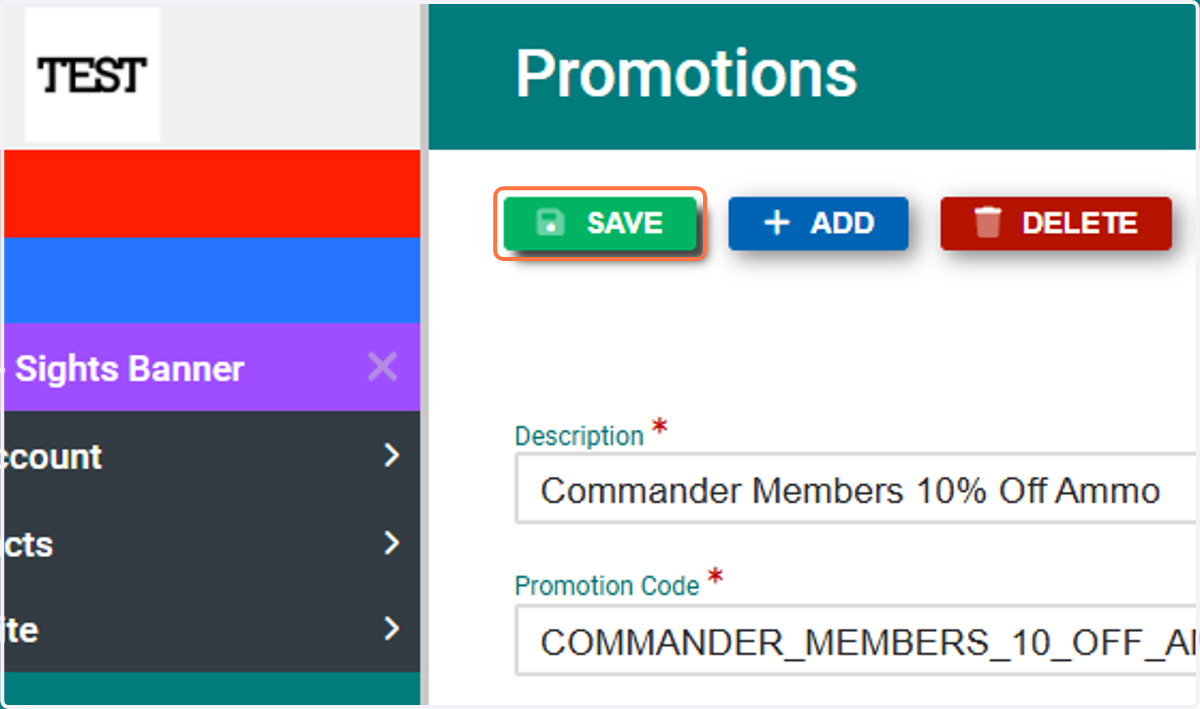Click on SAVE