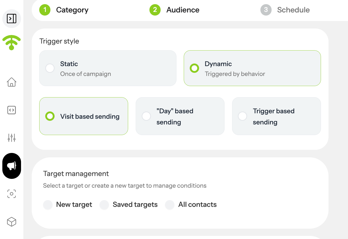 Choose Visit-Based Sending