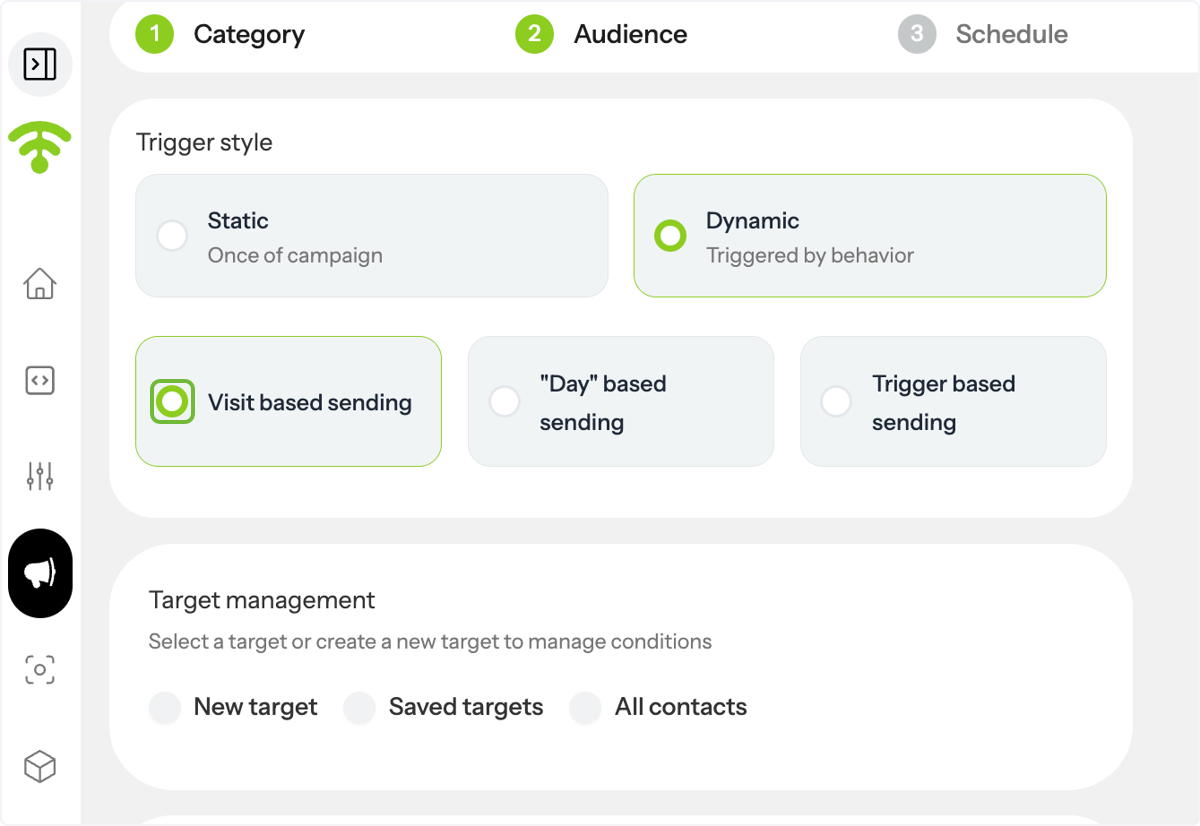Choose Visit-Based Sending