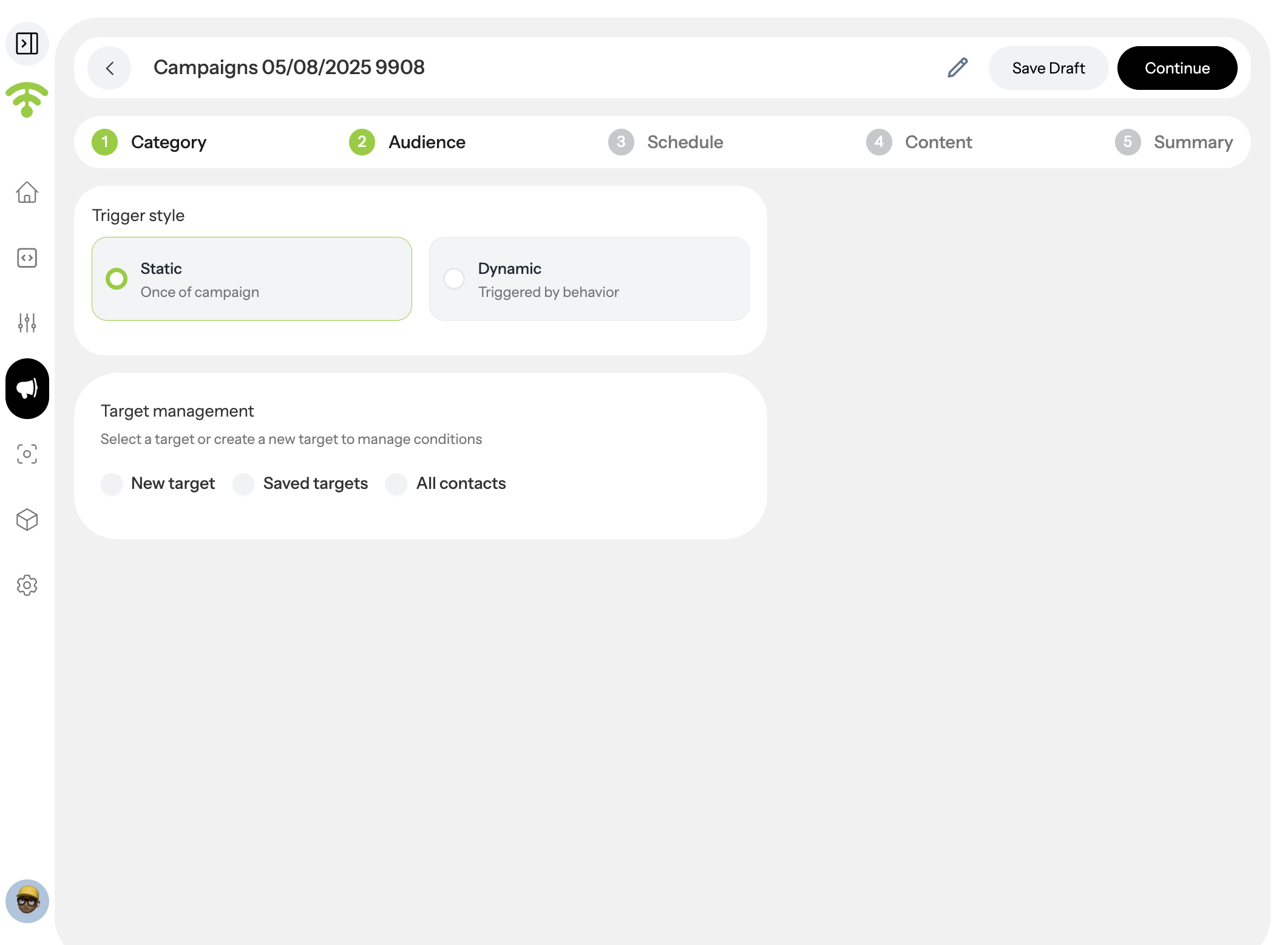 Select Dynamic Campaign Type