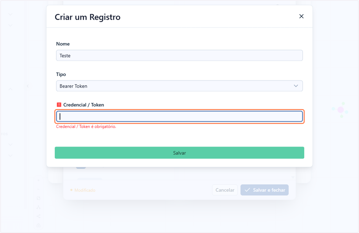 Defina a credencial