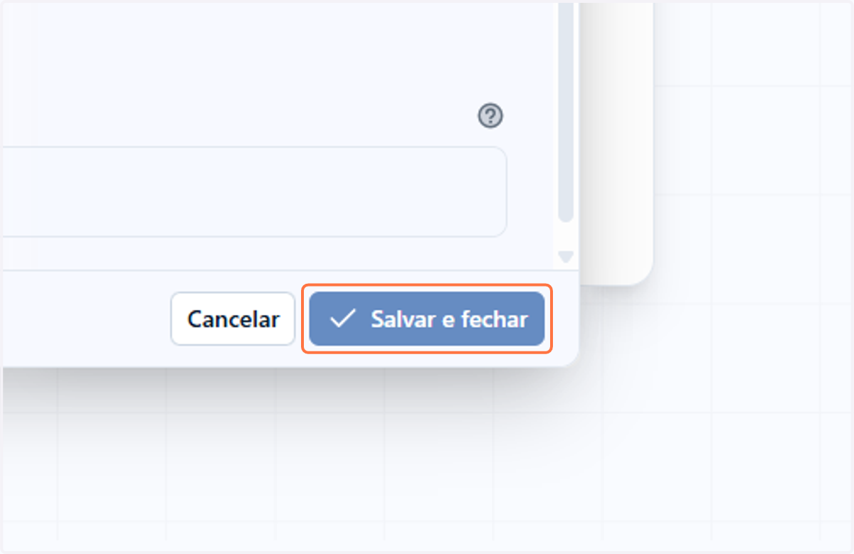 Clique em Salvar e fechar para guardar as configurações do nó de início