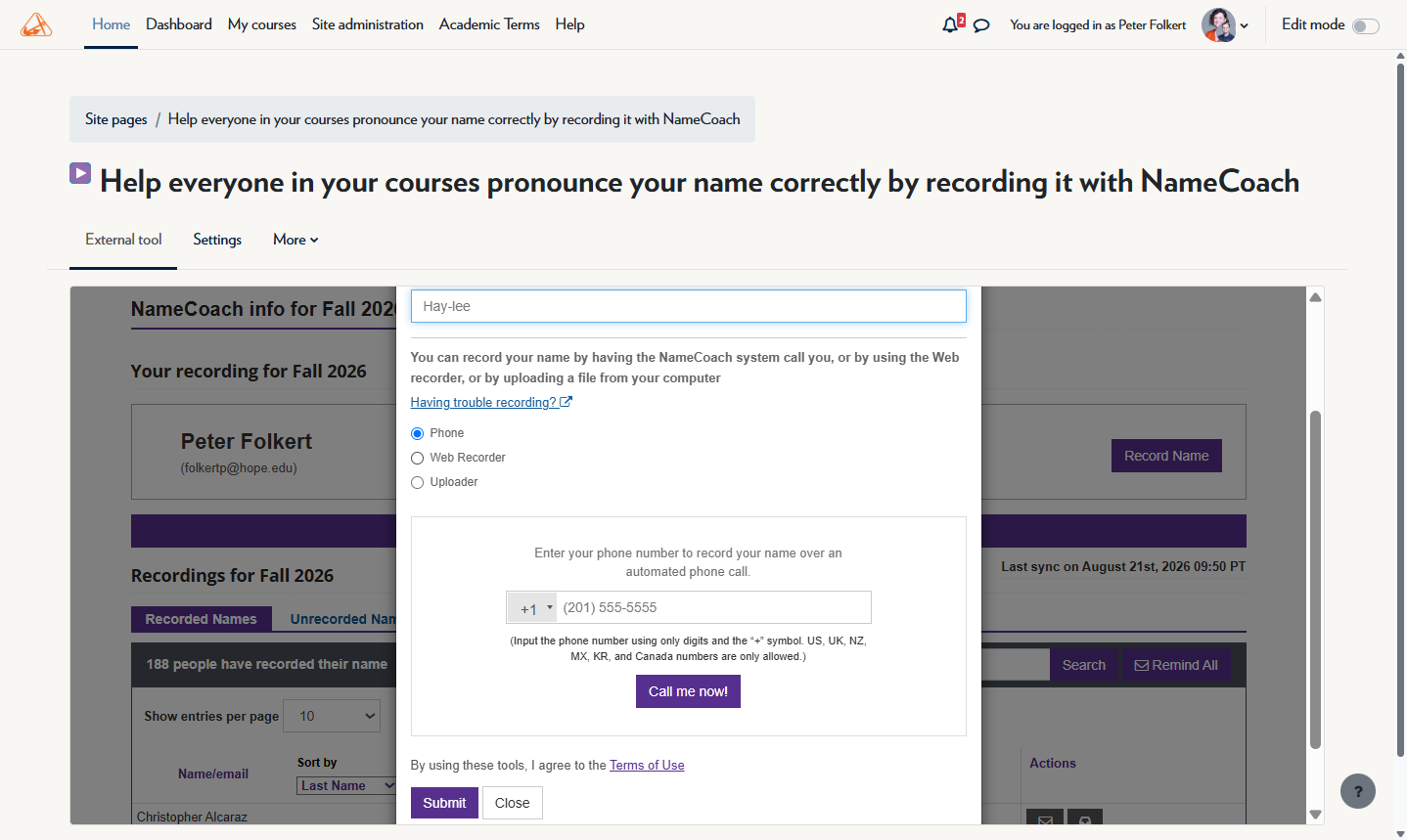 Select your method of recording