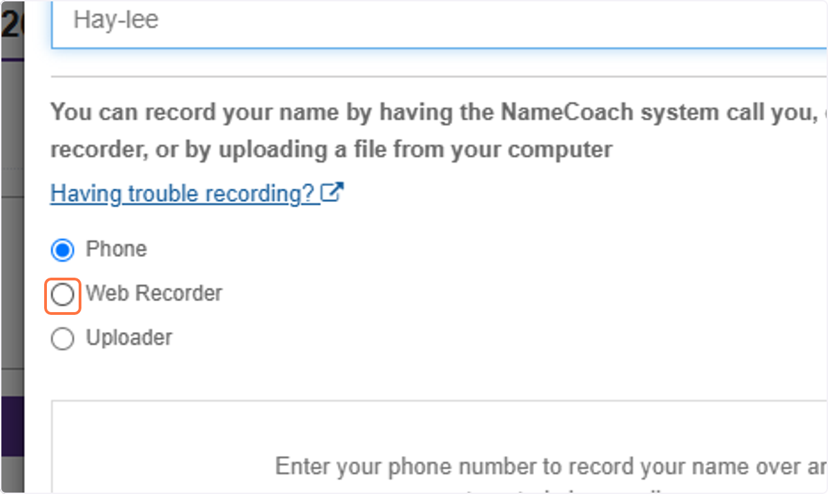 Select your method of recording