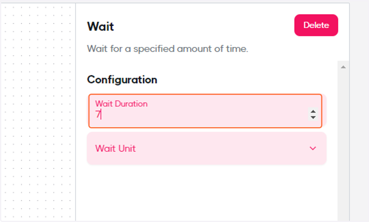 Set the Wait Duration