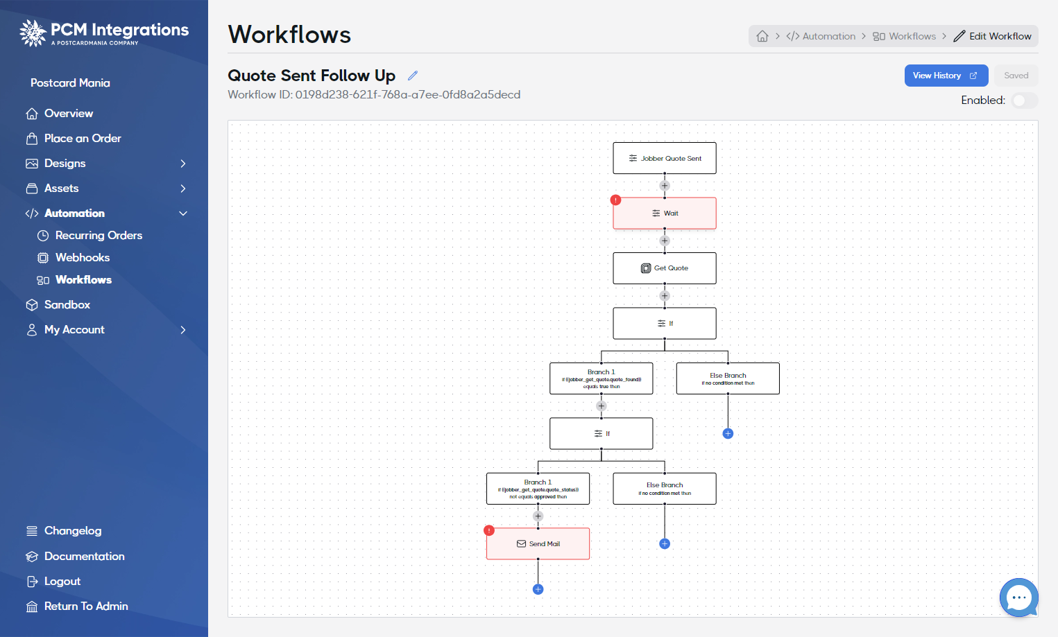 Click on the Wait node.