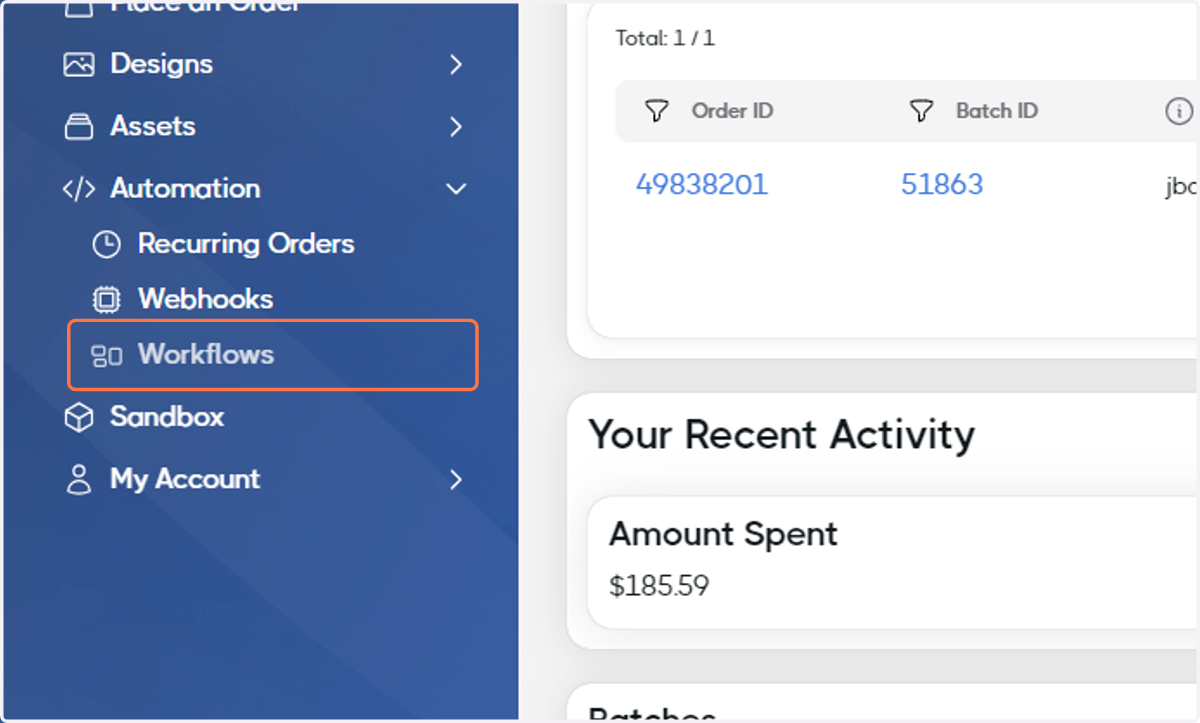 Click on Workflows