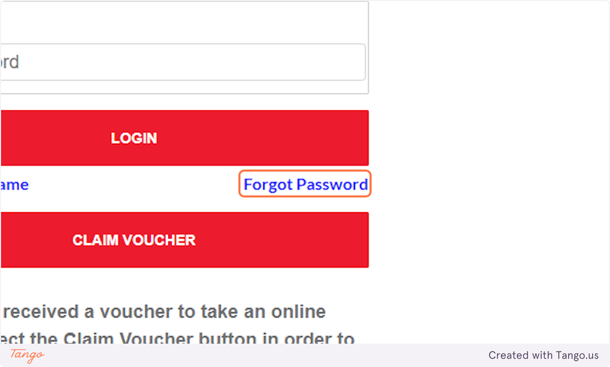 Click on Forgot Password