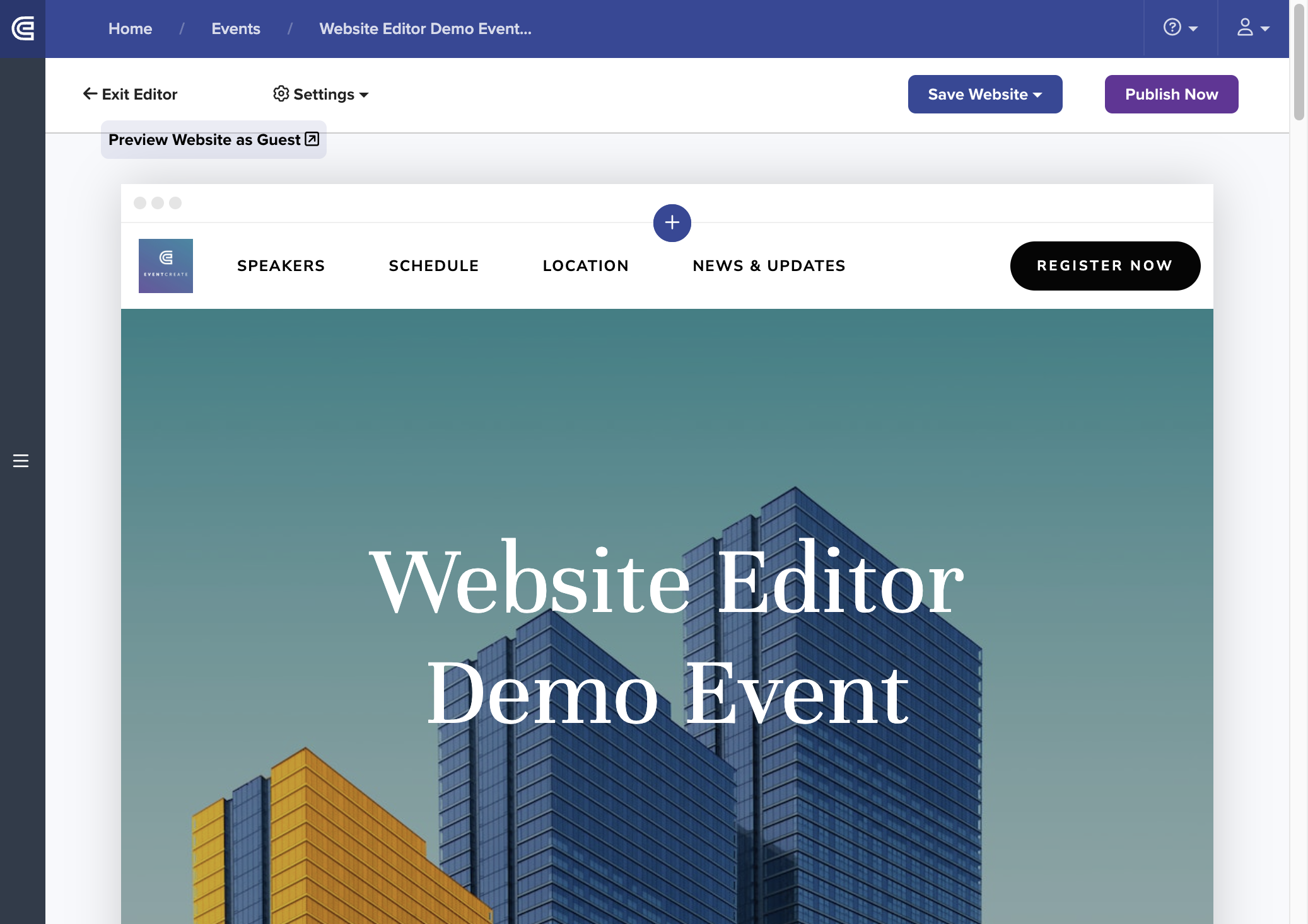 Click on Preview Website as Guest