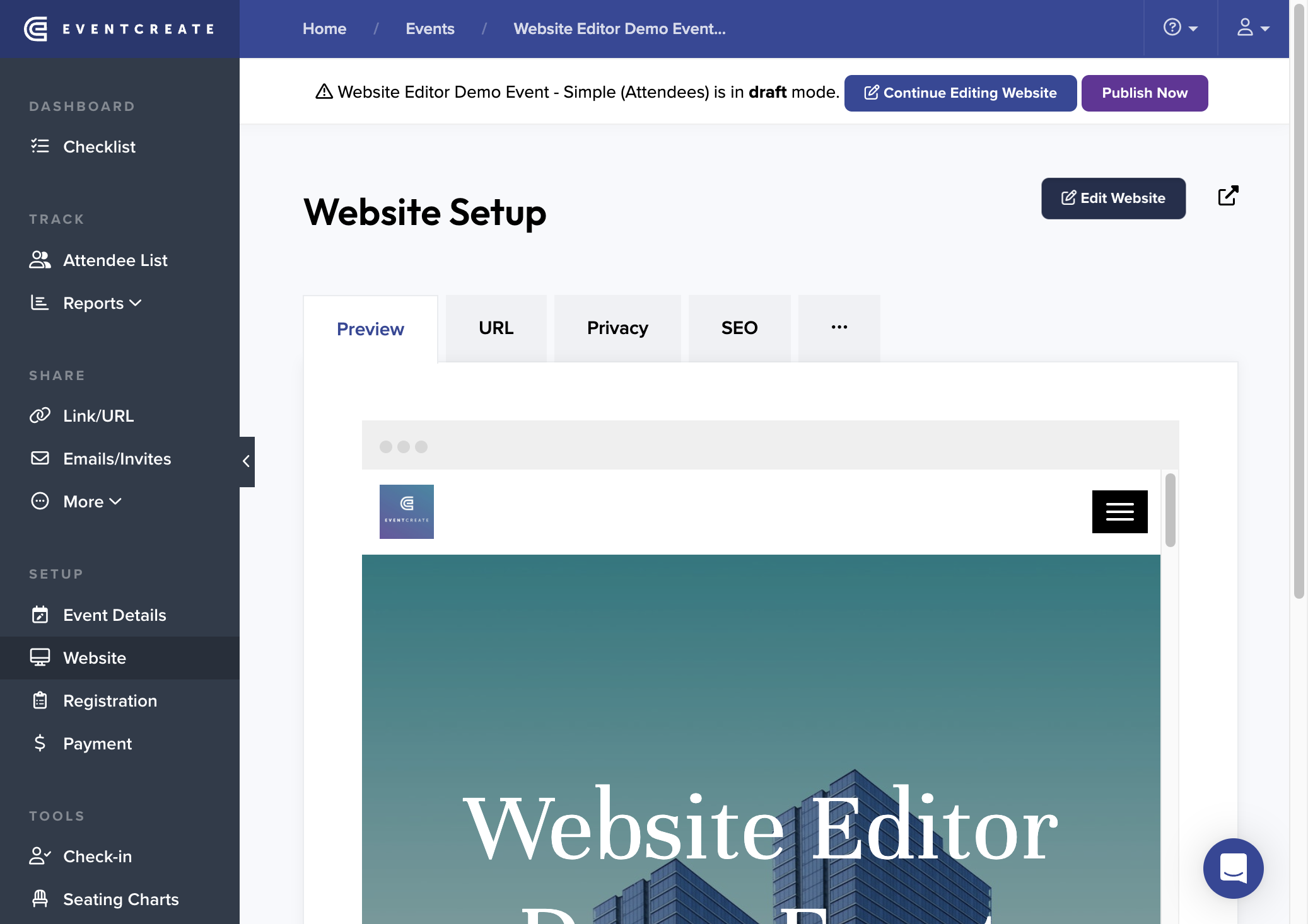 Click on Edit Website