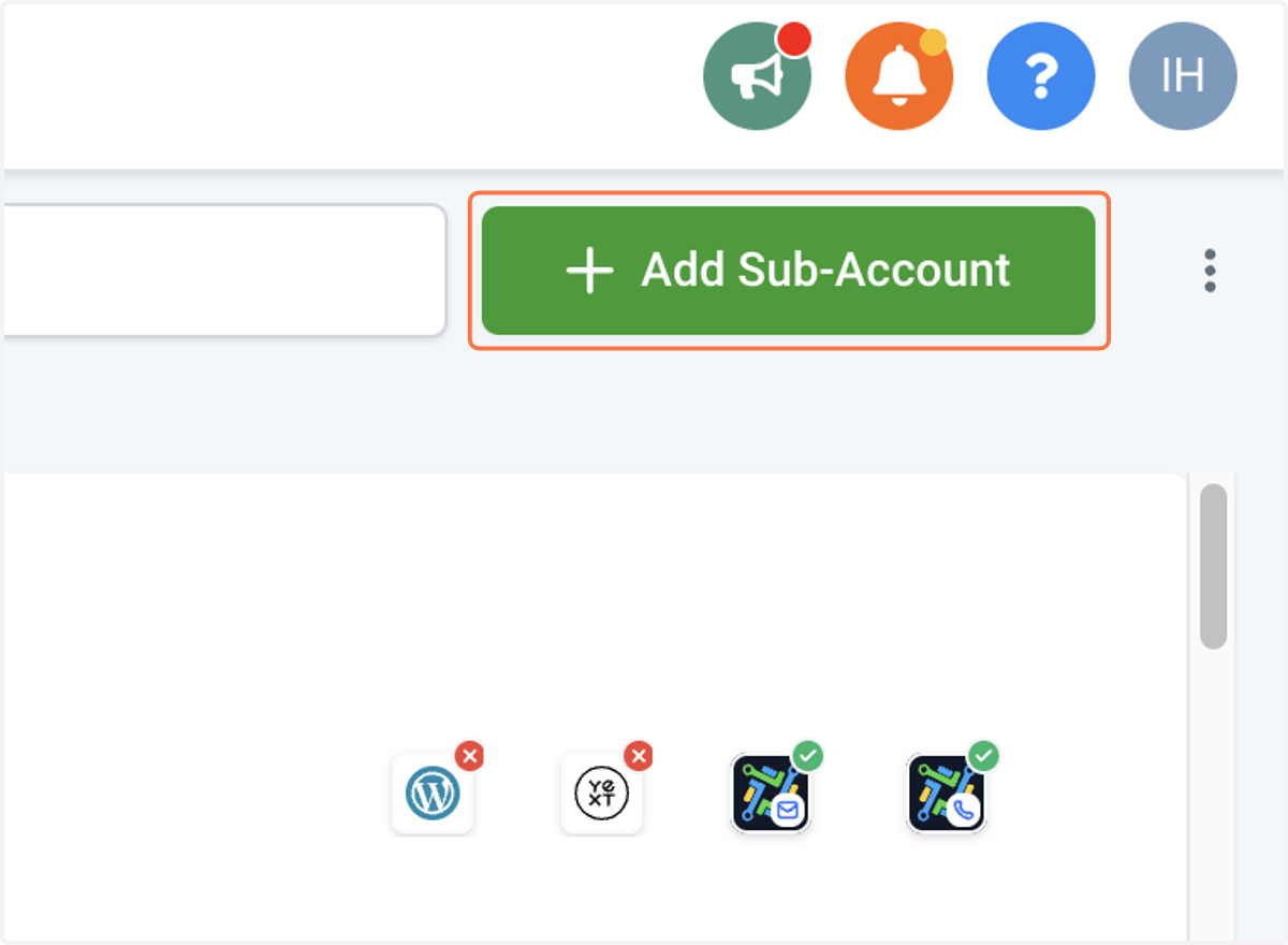 Click on Add Sub-Account