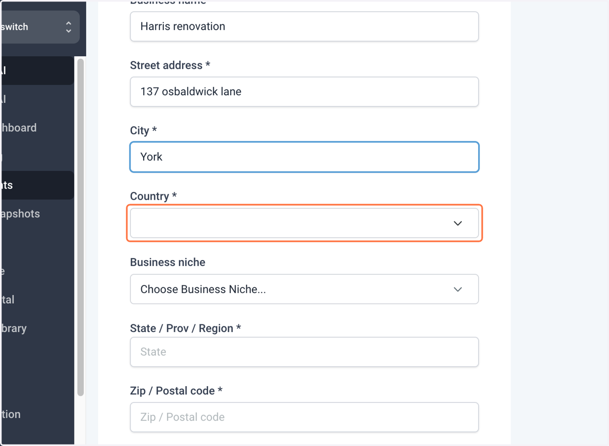 Click on button