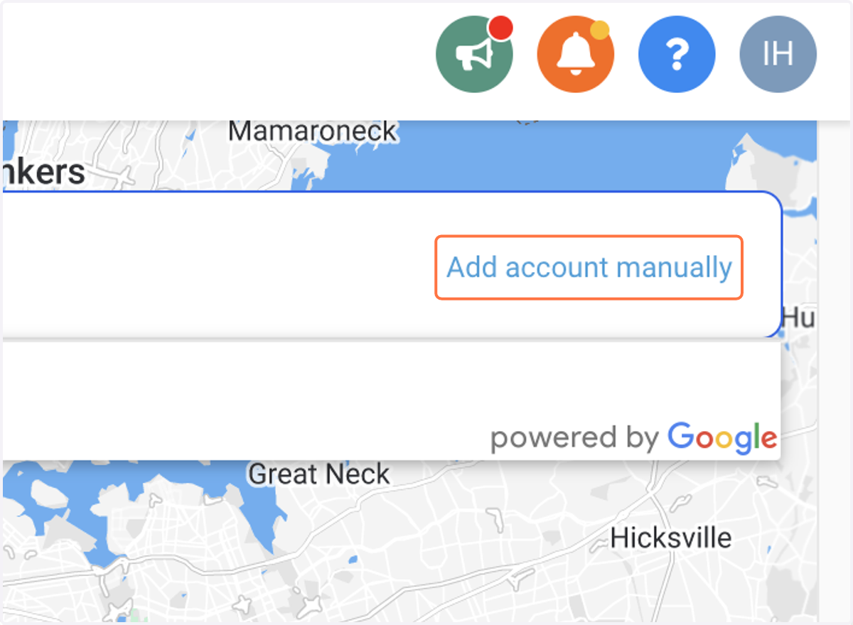 Click on Add account manually