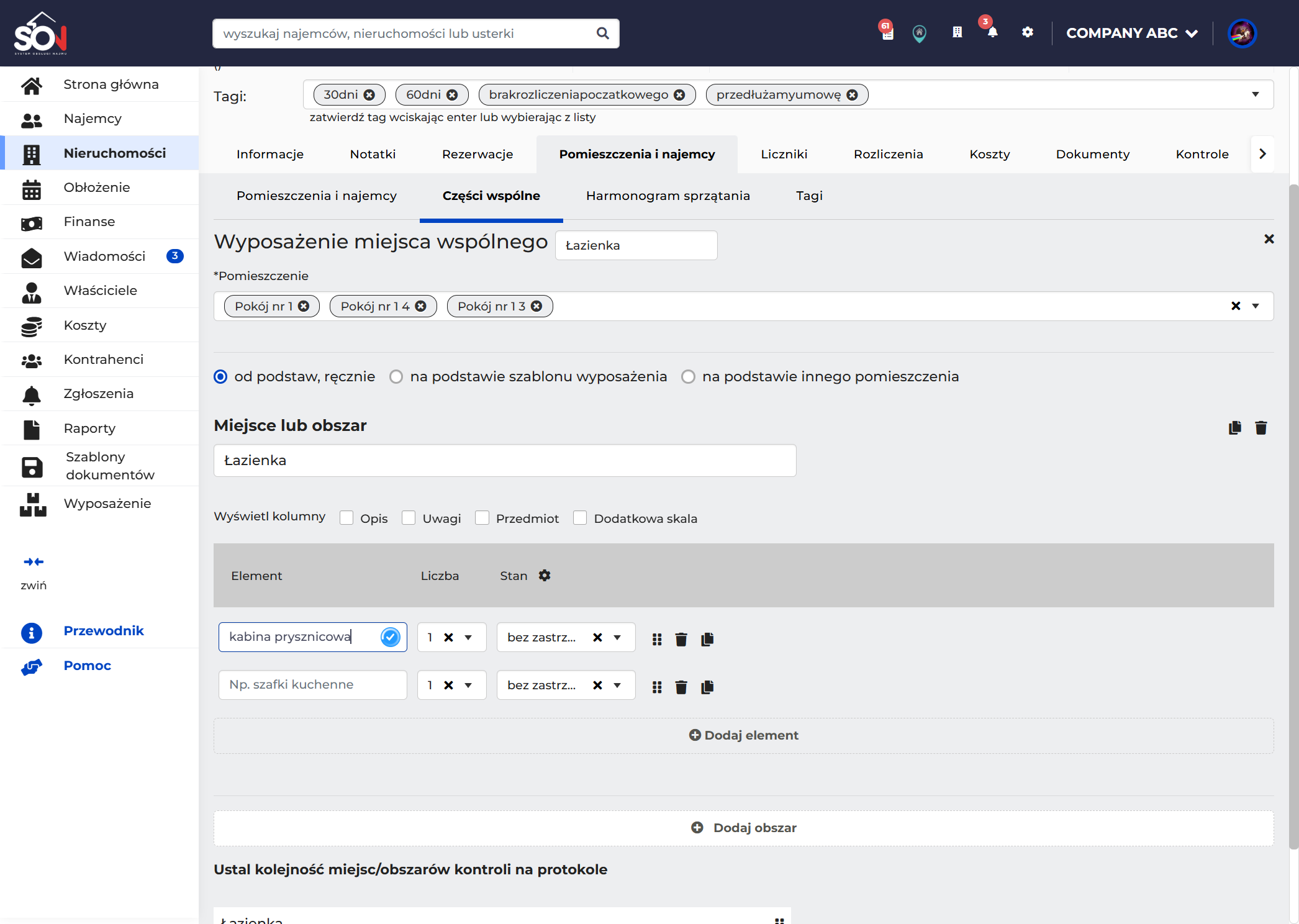 Uzupełnij nazwę, liczbę, stan