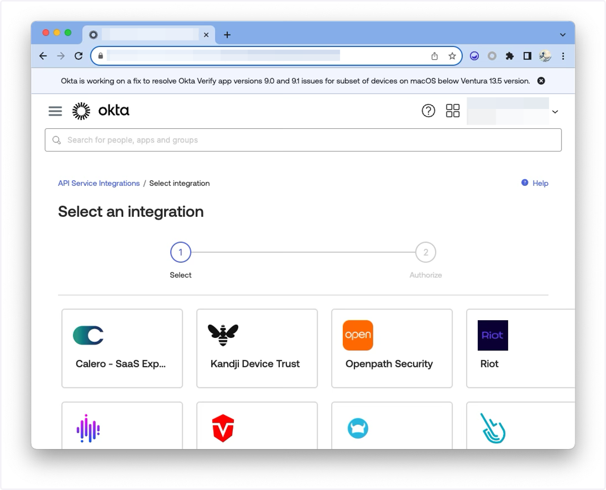 Select Anzenna from the list, and click Install and Authorize