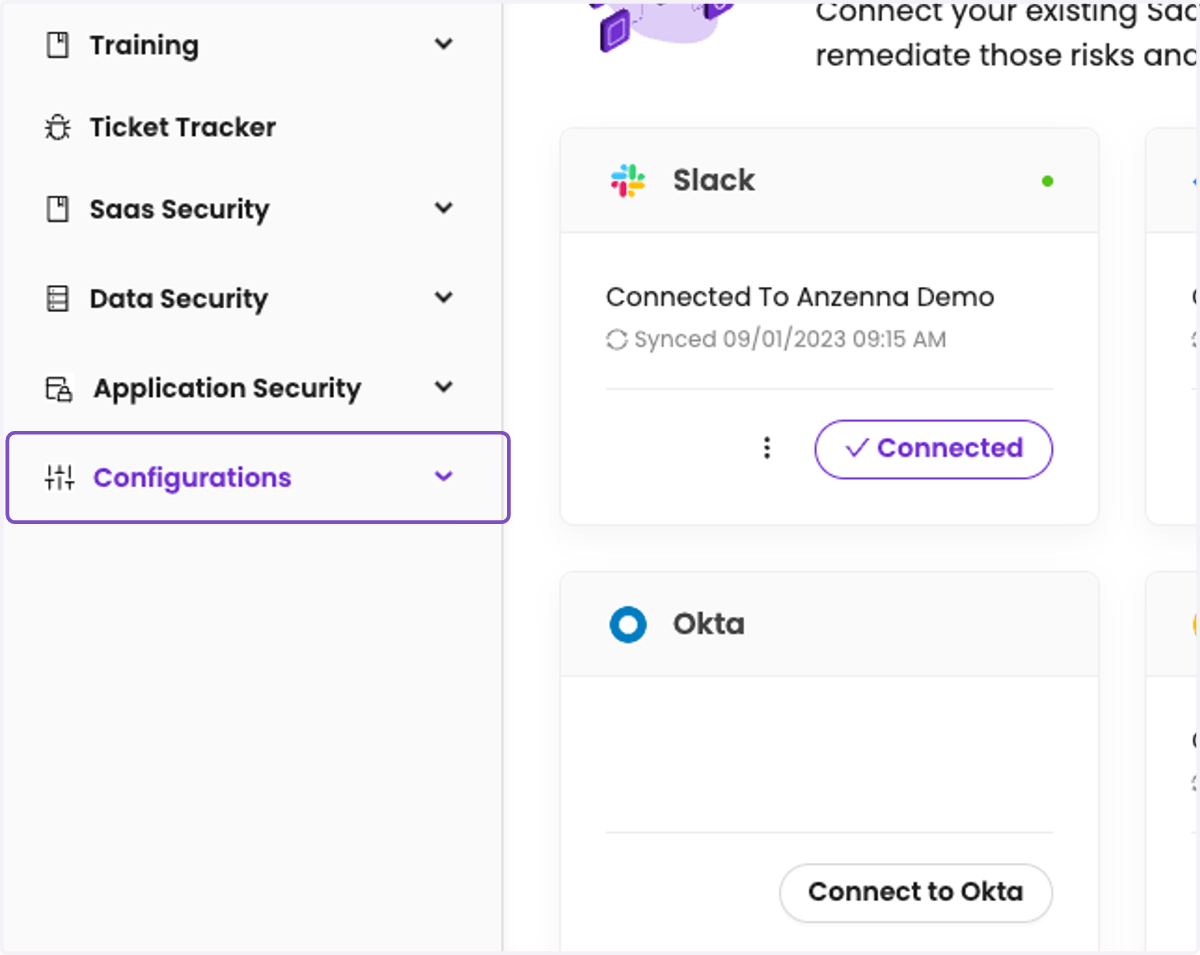 Click on Configurations