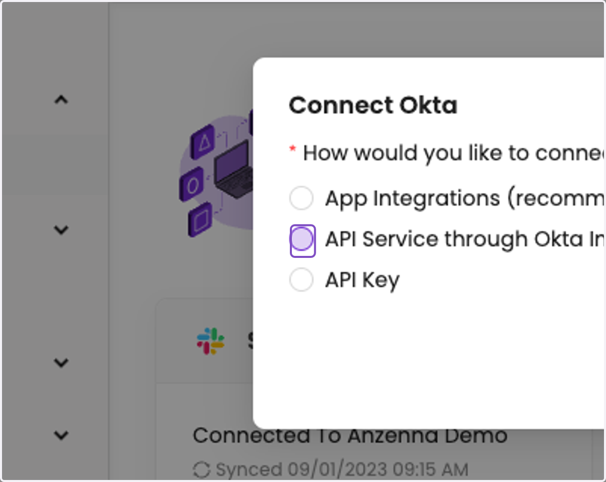 Select API Service through Okta Integration Network (OIN)