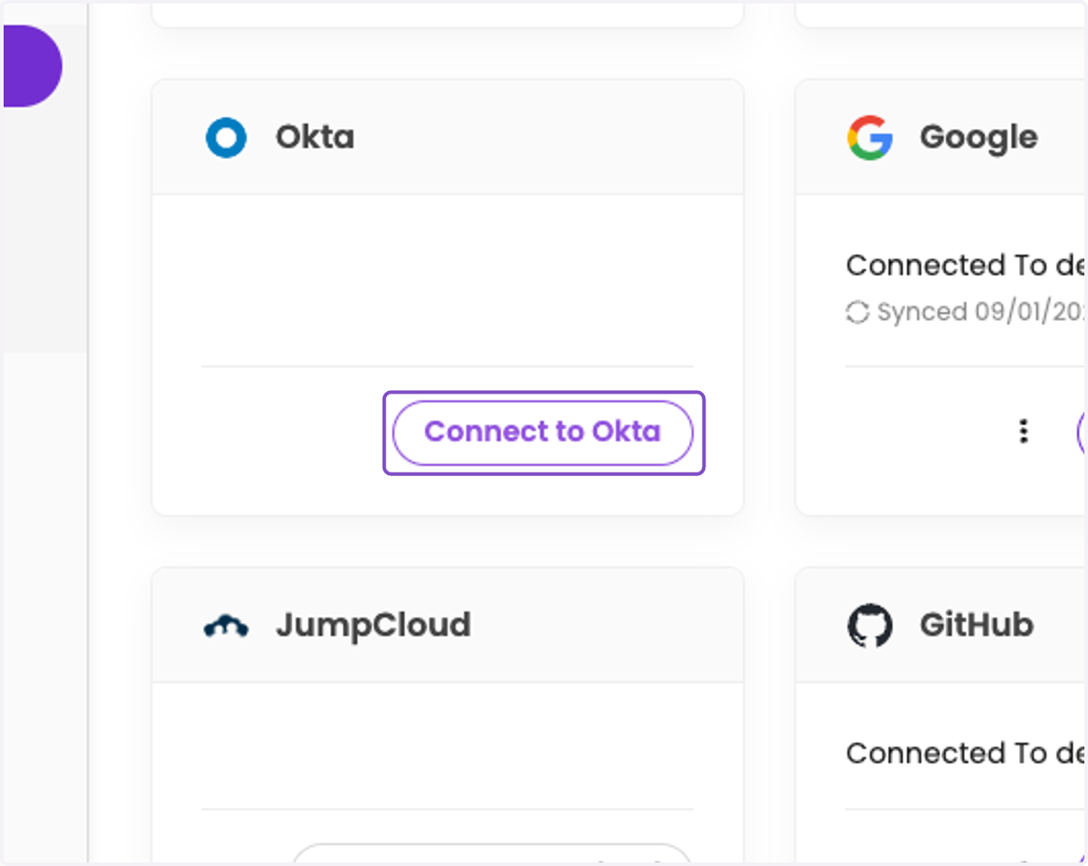 Click on Connect to Okta