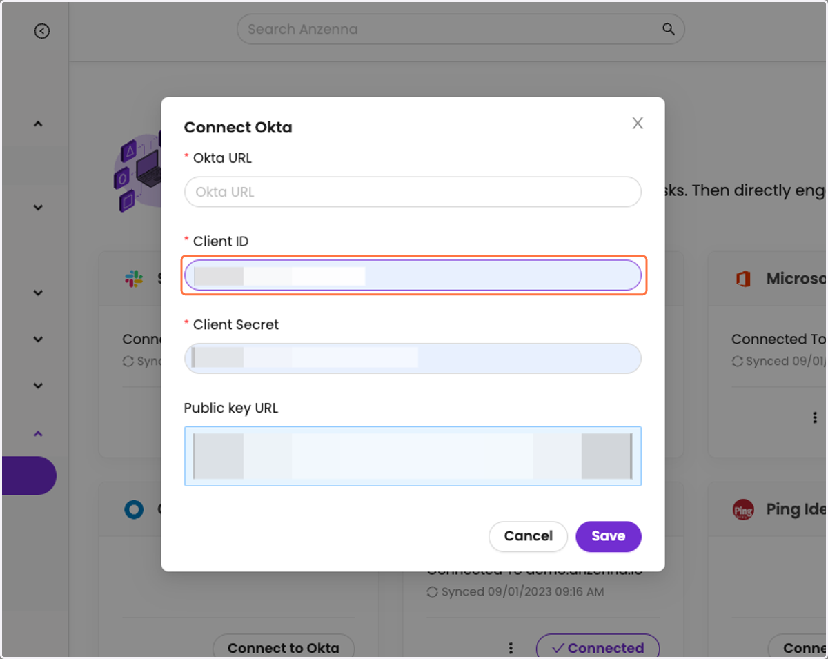 You will see a screen for asking you client ID and secrets