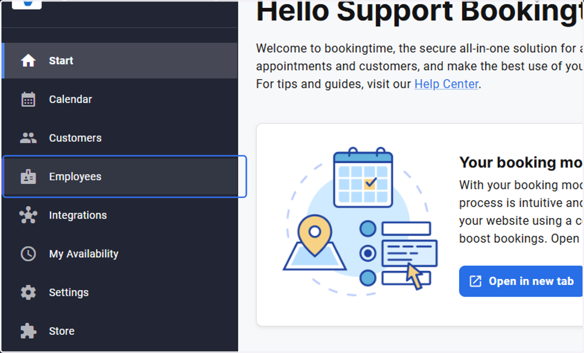 Click on Employees