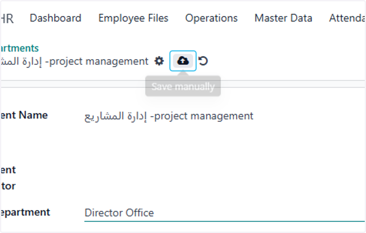 Click on Save manually