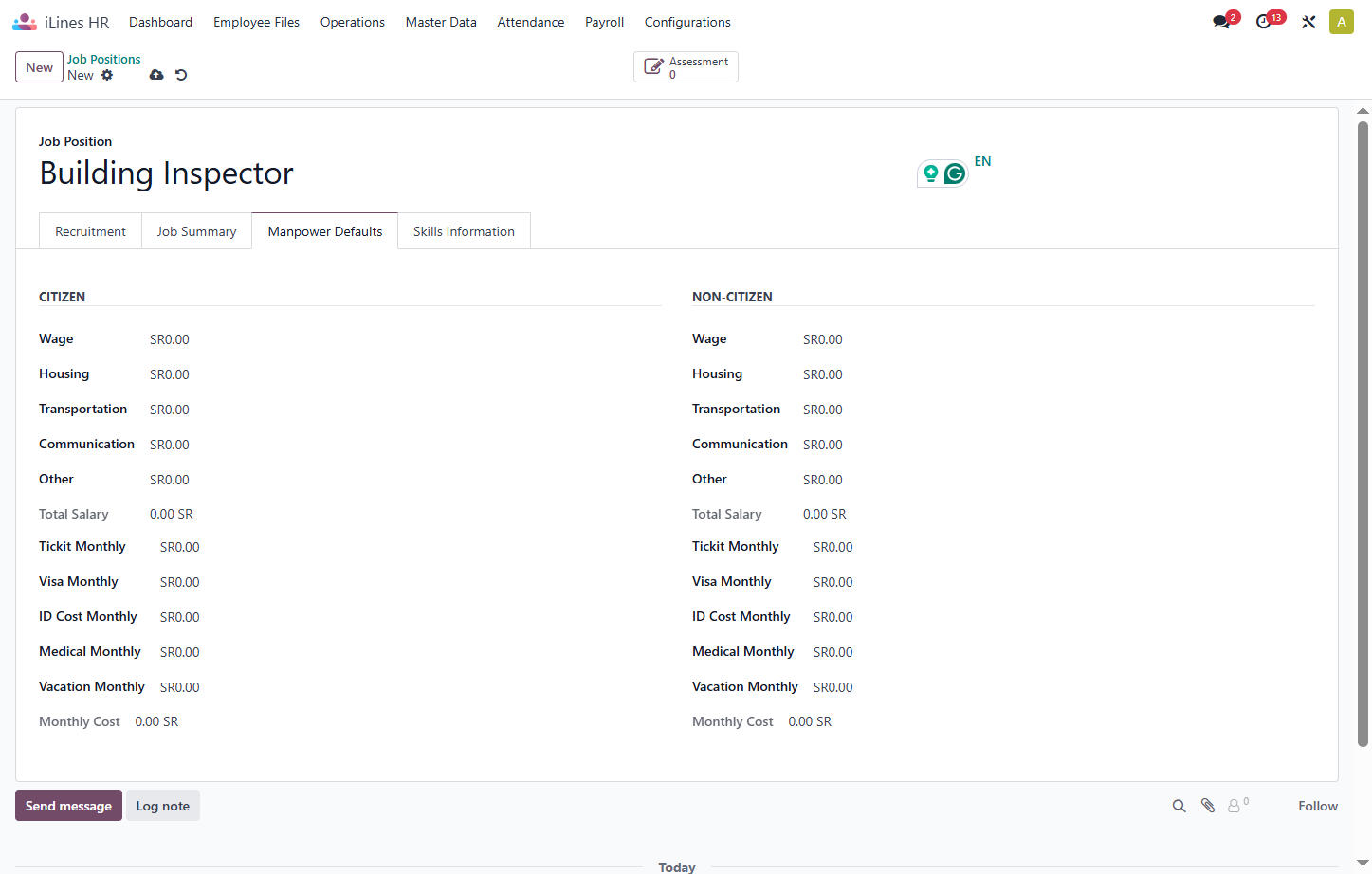 Click on wage and add wage details if Any