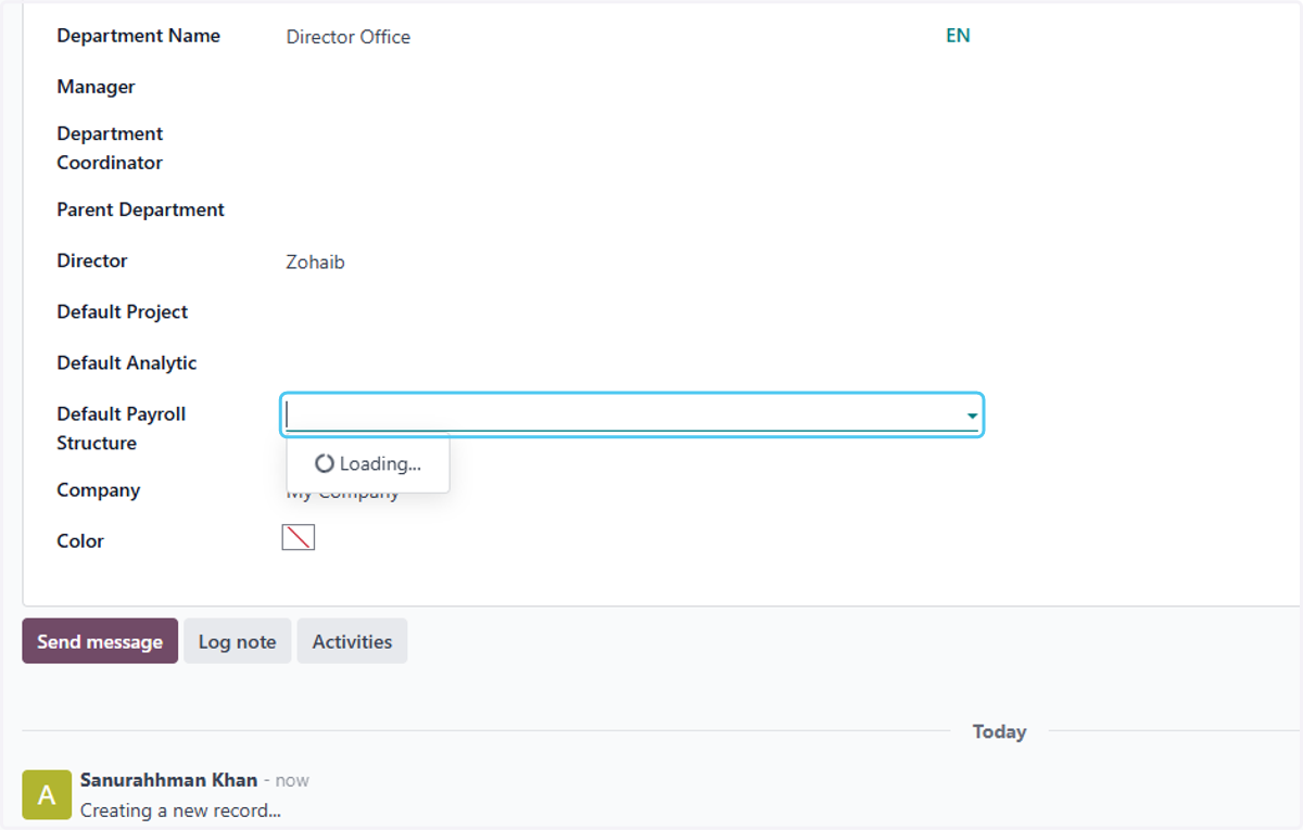 Click on Default Payroll Structure if You want to add default Payroll Structure
