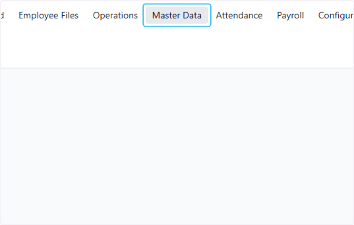Click on Master Data