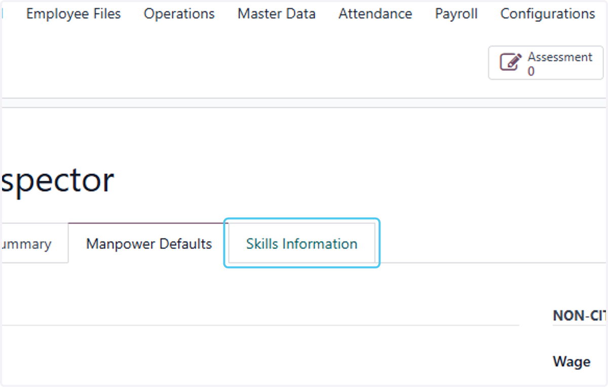 Click on Skills Information