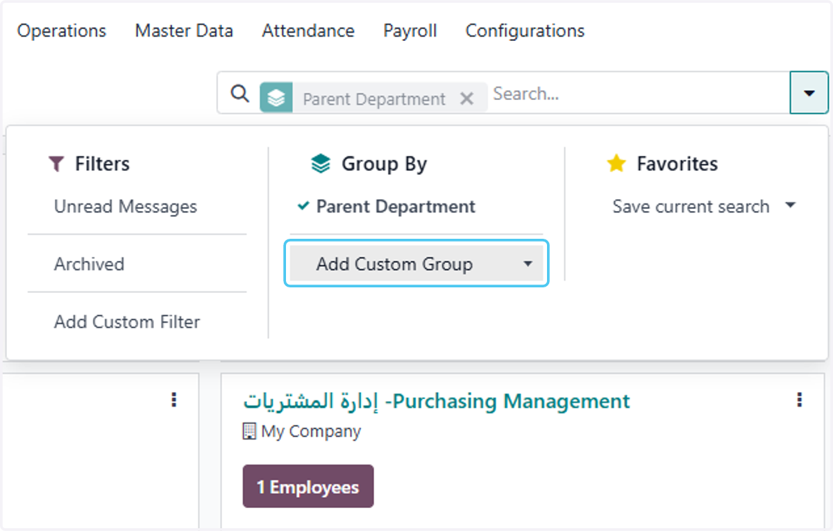 Select Add Custom Group