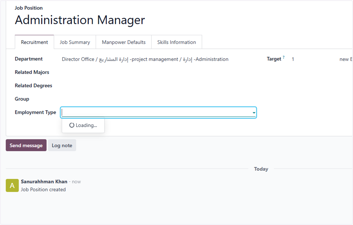 Click on Employment Type