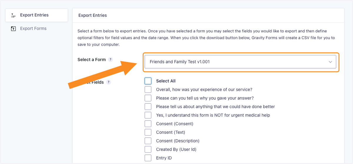 Select Friends and Family Test v1.001