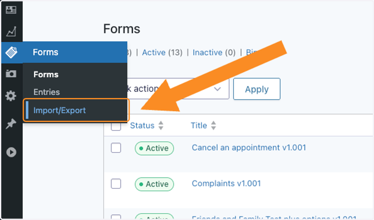 Select Import/Export