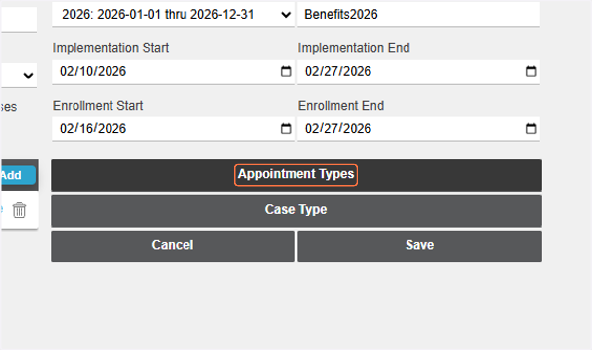 Click on Appointment Types