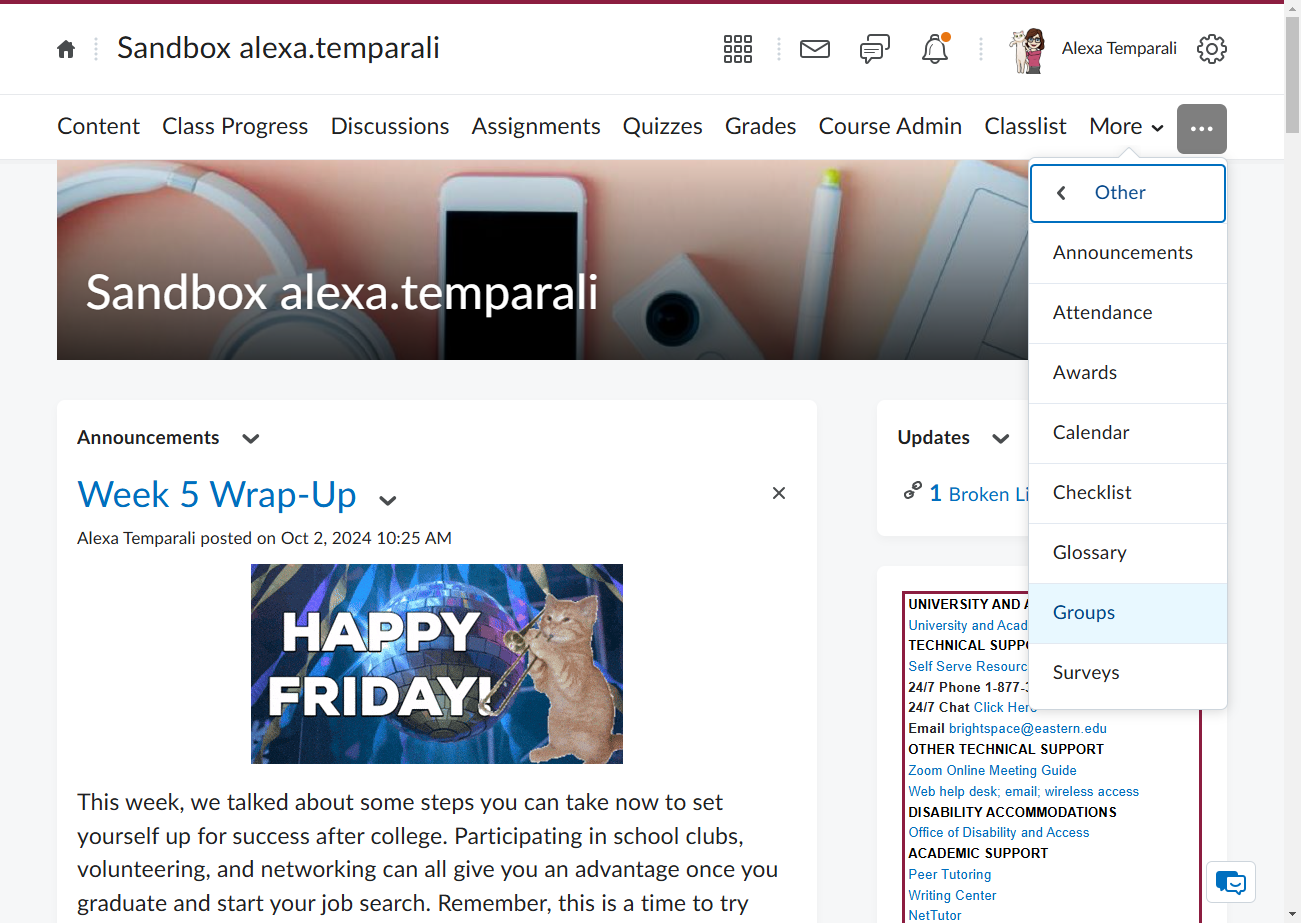 Click on Groups