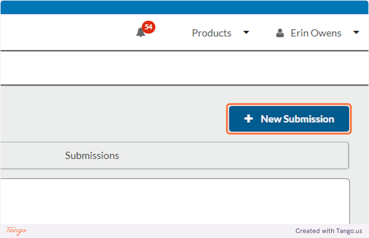 Click on the "New Submission" button