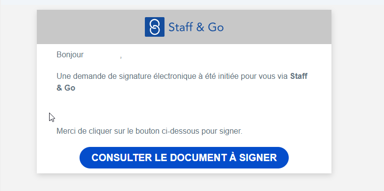 Le signataire doit cliquer sur l'un des liens de signatures reçus par mail.