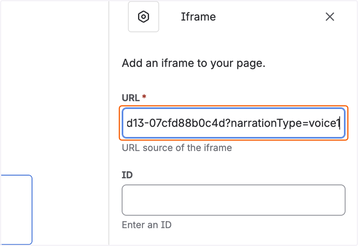 Paste the embed URL into input