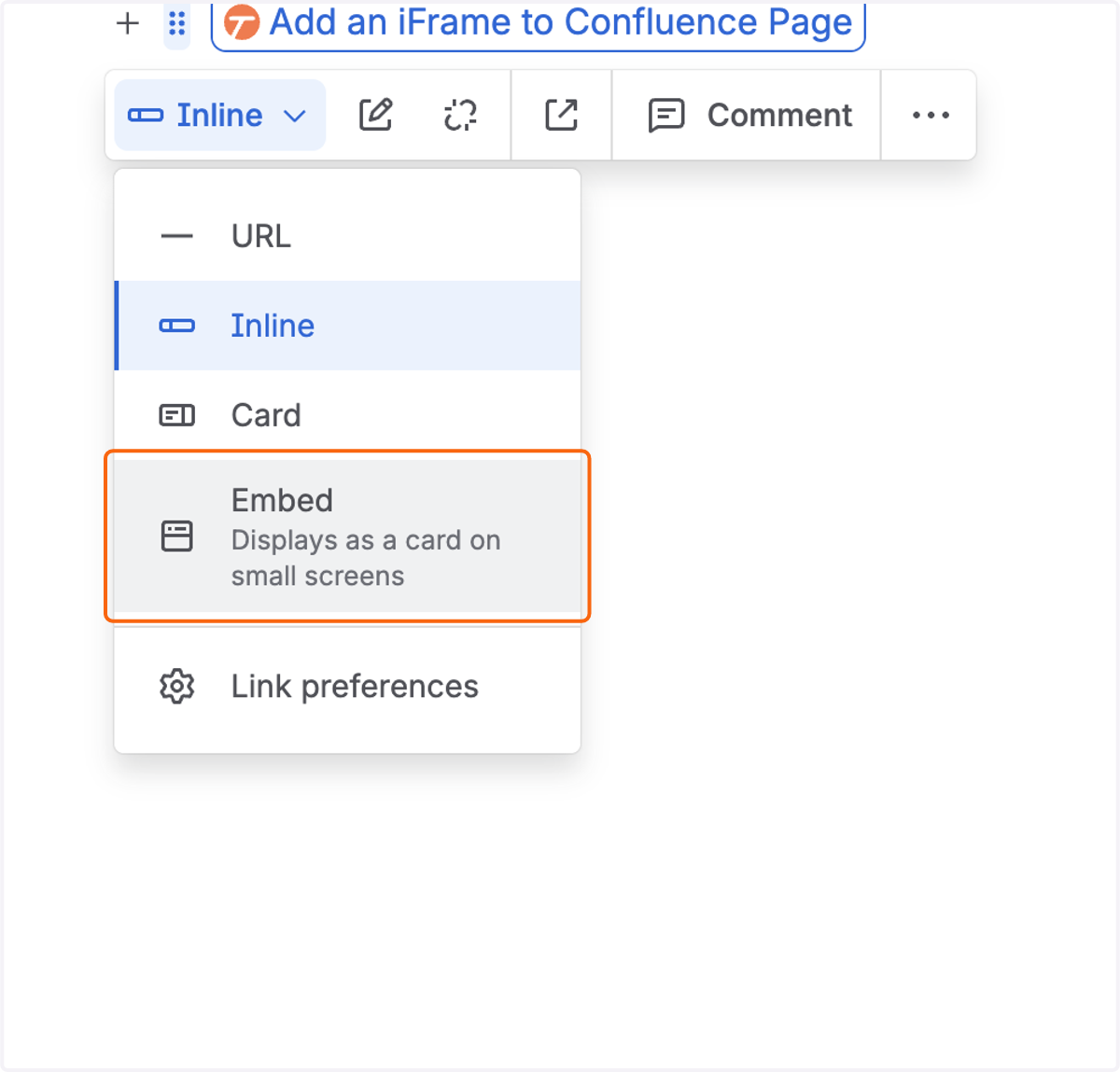 Click on Embed…
